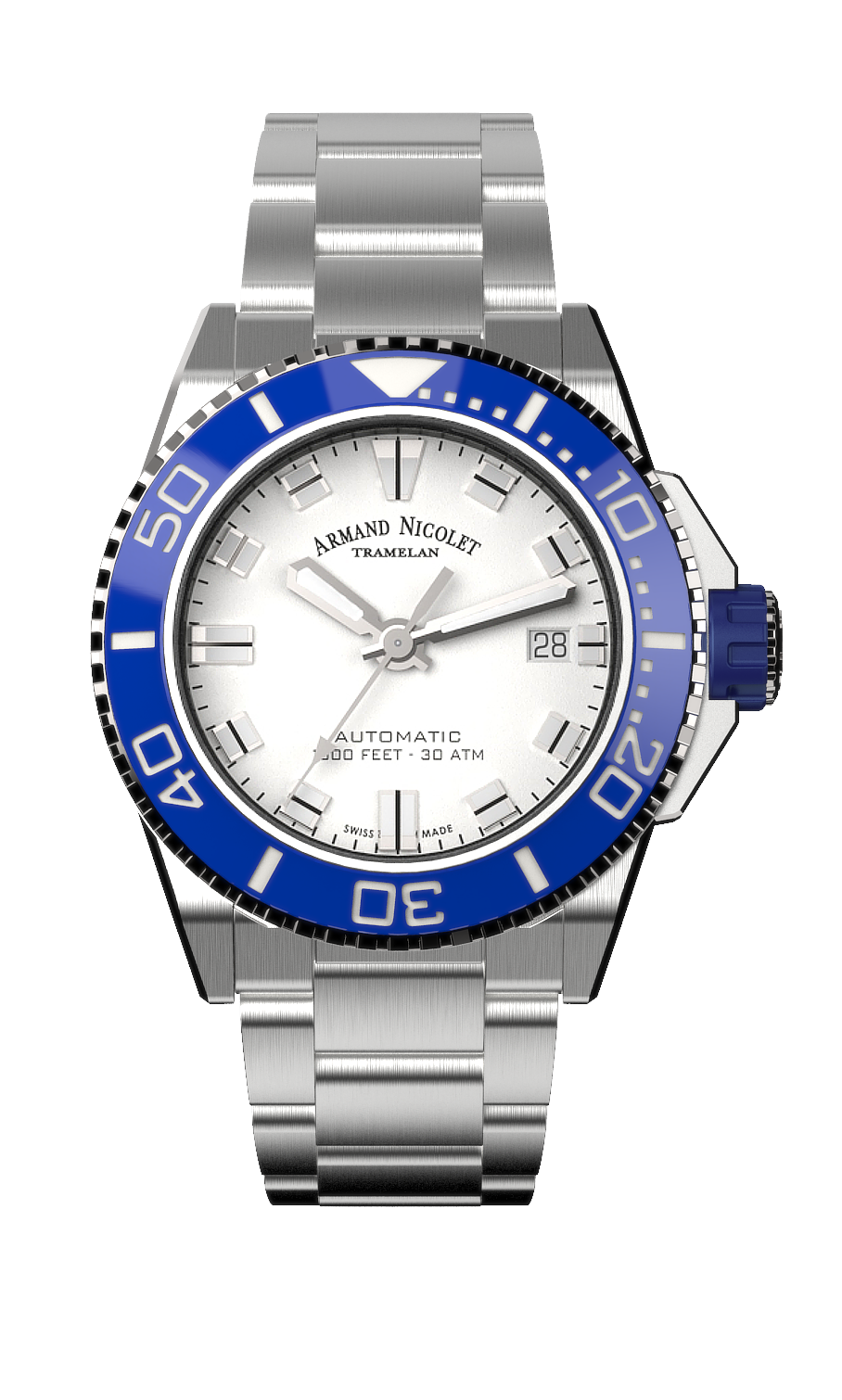 Armand Nicolet Men's Watch JS9 Date 41mm Silver A481AGU-AG-MA2481AA