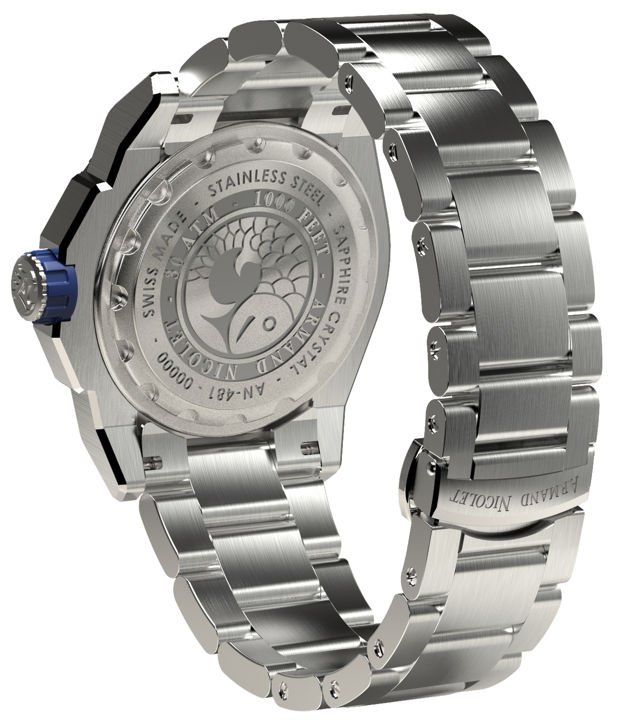 Armand Nicolet Men's Watch JS9 Date 41mm Silver A481AGU-AG-MA2481AA