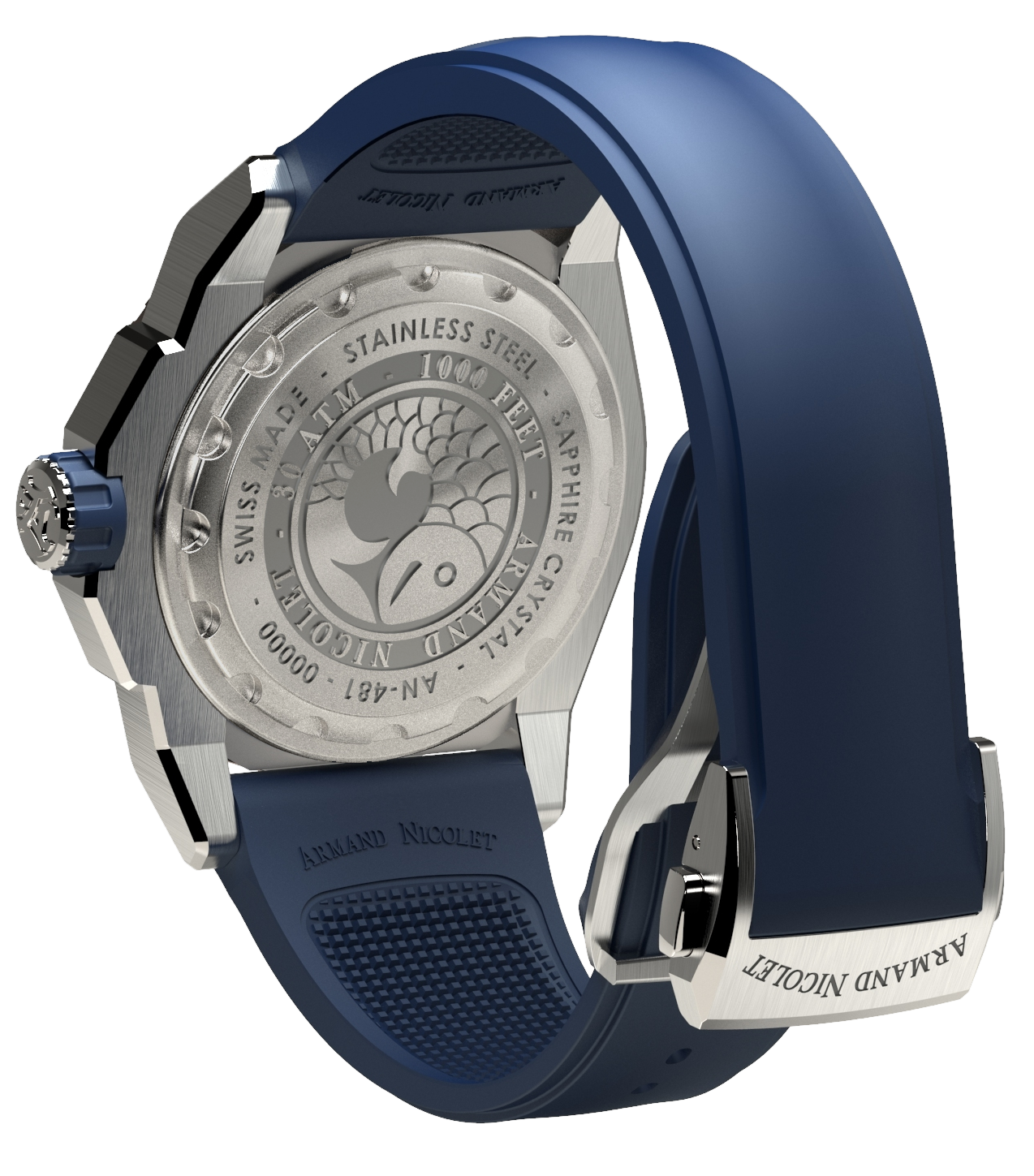 Armand Nicolet Men's Watch JS9 Date 41mm Blue Silver A481AGU-AG-GG2710U