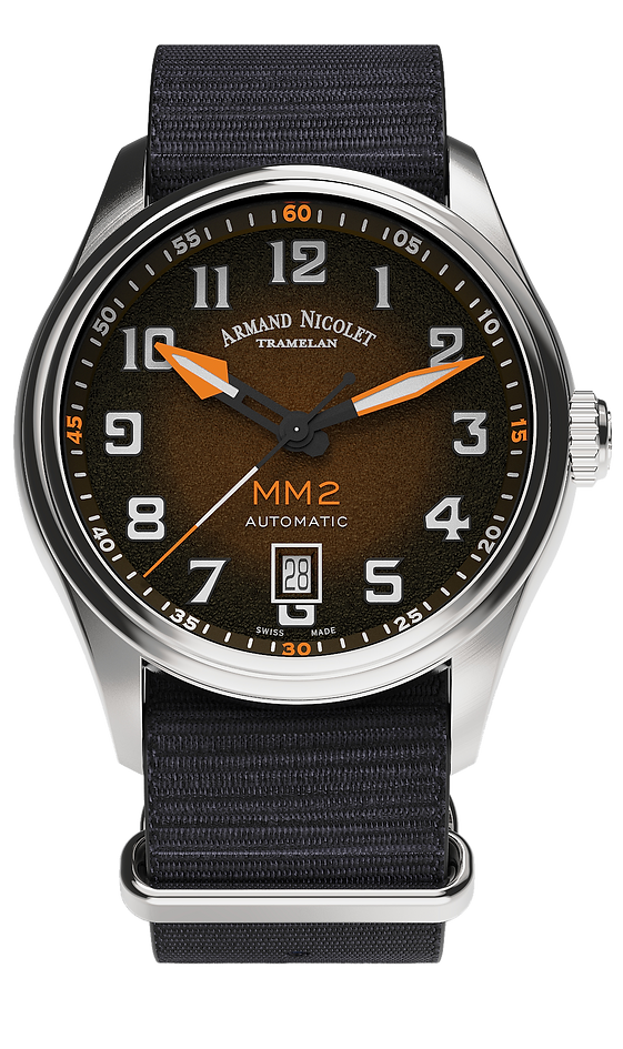 Armand Nicolet Men's Watch MM2 Date 41mm Black A740P-KN-BN22481AANN