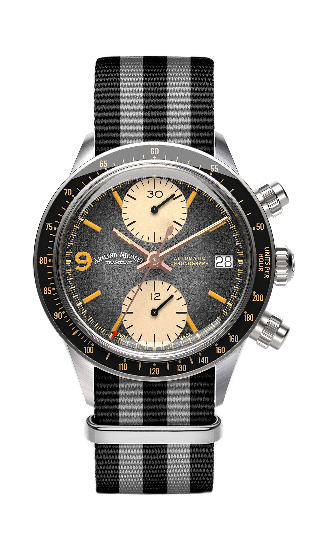 Armand Nicolet Men's Watch VS1 Chronograph 38mm Black A510ANAA-NS-BN19500AANG