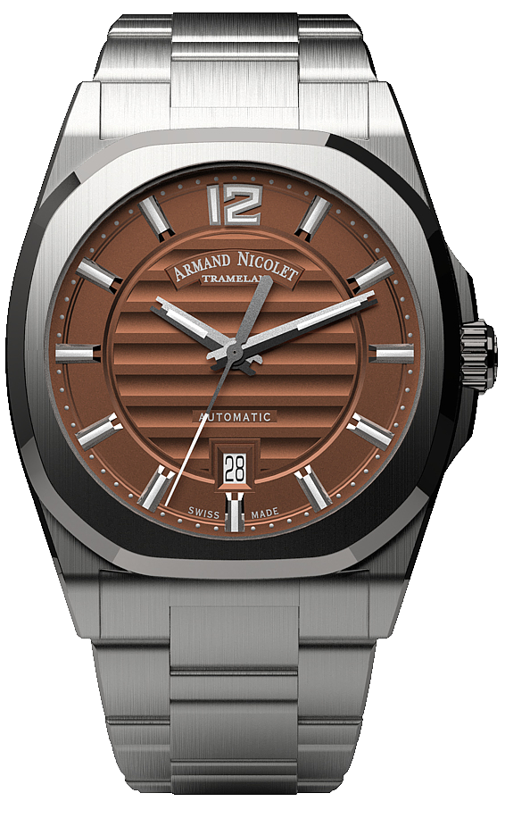 Armand Nicolet Men's Watch J09 Date 41mm Brown A660AAA-MR-MA4660AA