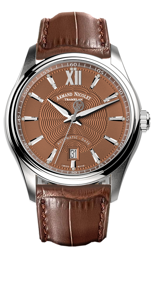 Armand Nicolet Men's Watch M02 Date 41mm Brown Copper A740A-RN-BP22740MAM