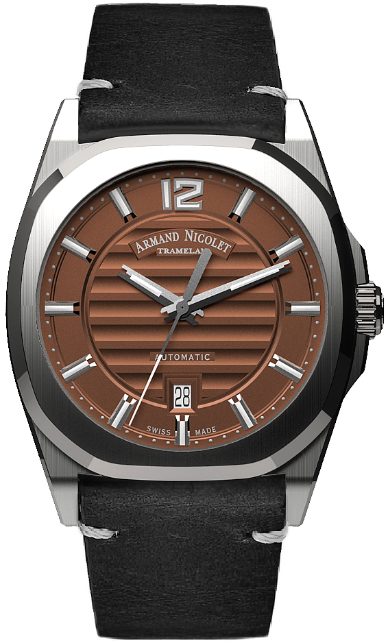 Armand Nicolet Men's Watch J09 Date 41mm Brown A660AAA-MR-PK4140NR