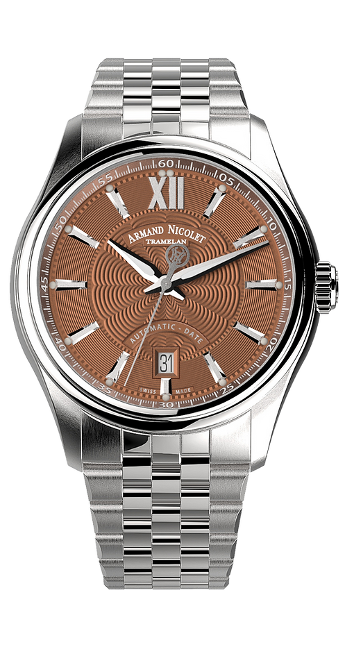 Armand Nicolet Men's Watch M02 Date 41mm Copper A740A-RN-BMA22740A