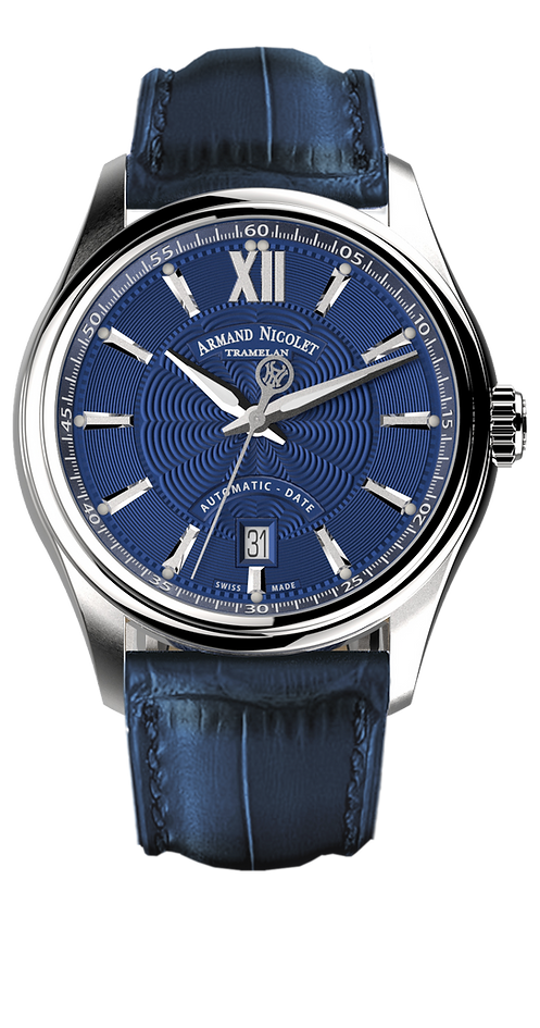 Armand Nicolet Men's Watch M02 Date 41mm Blue A740A-BU-BP22740UAU