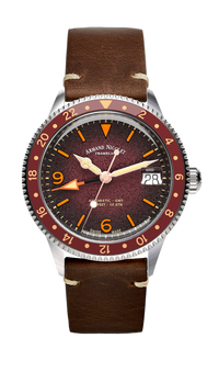 Thumbnail for Armand Nicolet Men's Watch VS1 GMT 38mm Burgundy Brown A506AXAA-XS-BP19500MAC