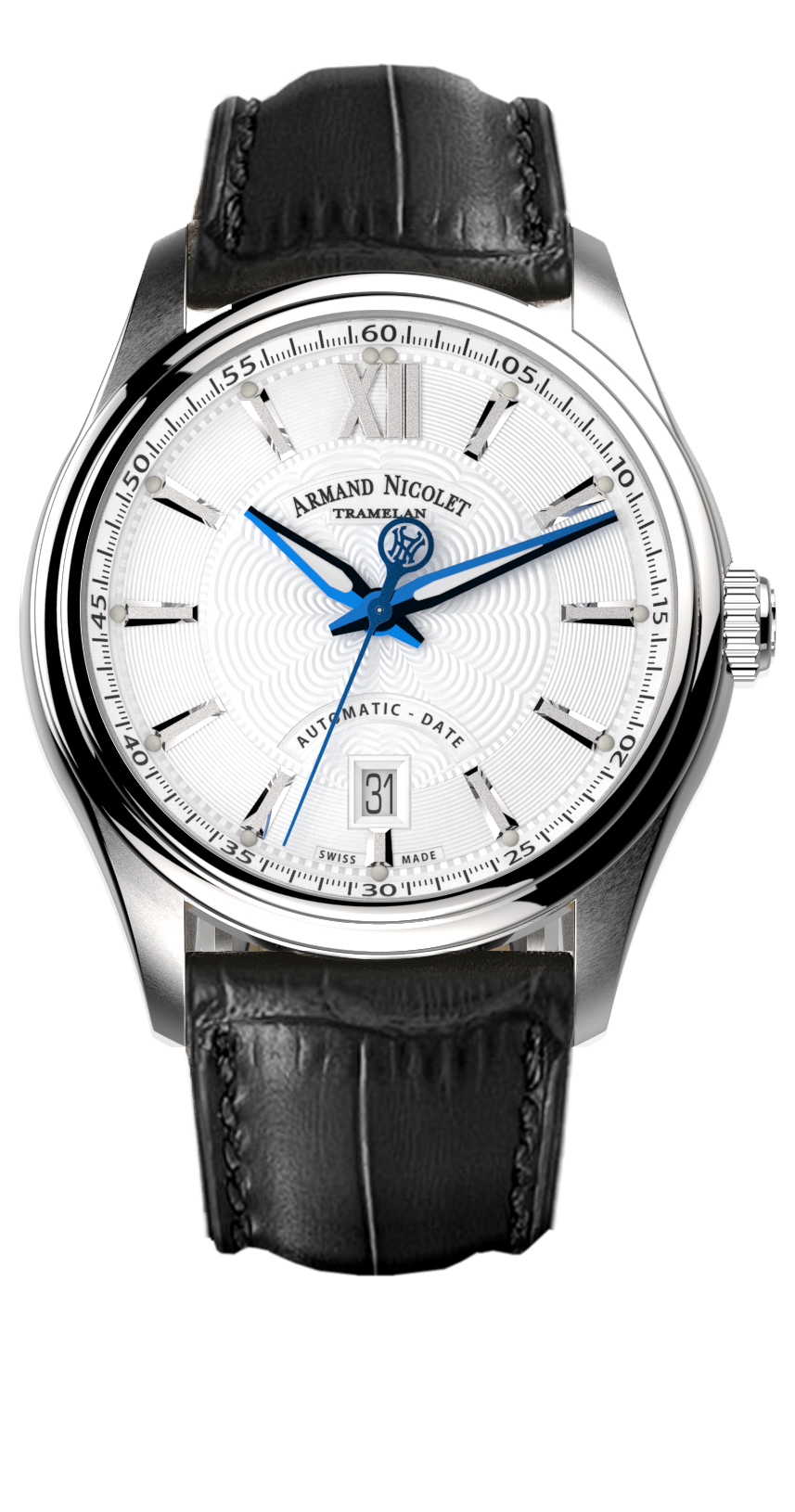 Armand Nicolet Men's Watch M02 Date 41mm Black Silver A740A-AG-BP22740NAN