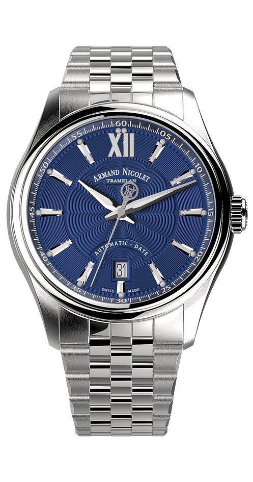 Armand Nicolet Men's Watch M02 Date 41mm Blue A740A-BU-BMA22740A