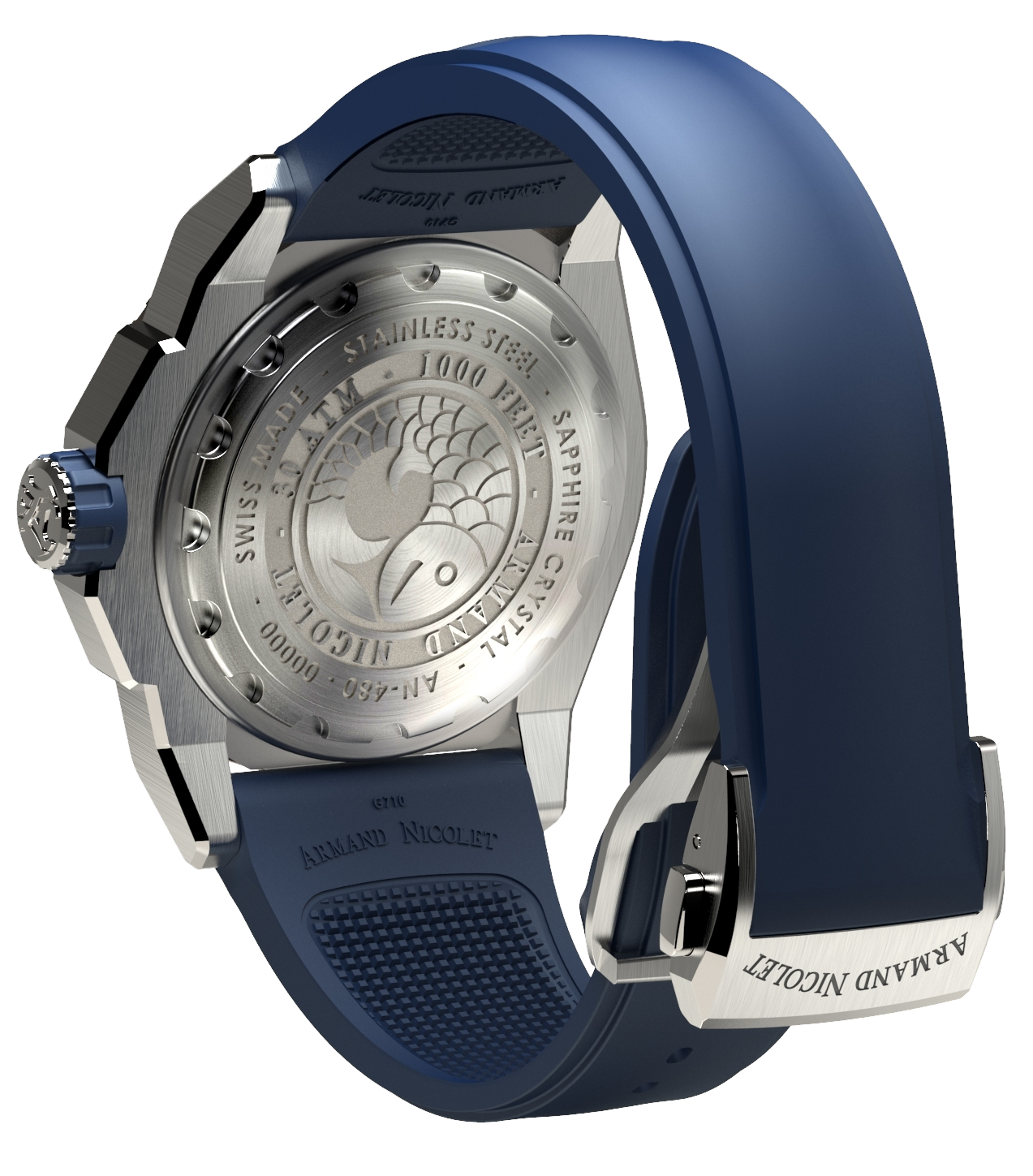 Armand Nicolet Men's Watch JS9 Date 44mm Blue Silver A480AGU-AG-GG4710U
