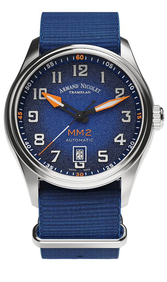 Armand Nicolet Men's Watch MM2 Date 41mm Blue A740P-BN-BN22481AAUU