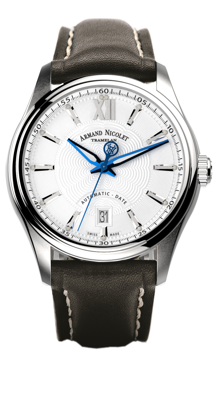 Armand Nicolet Men's Watch M02 Date 41mm Black Silver A740A-AG-P140NR2