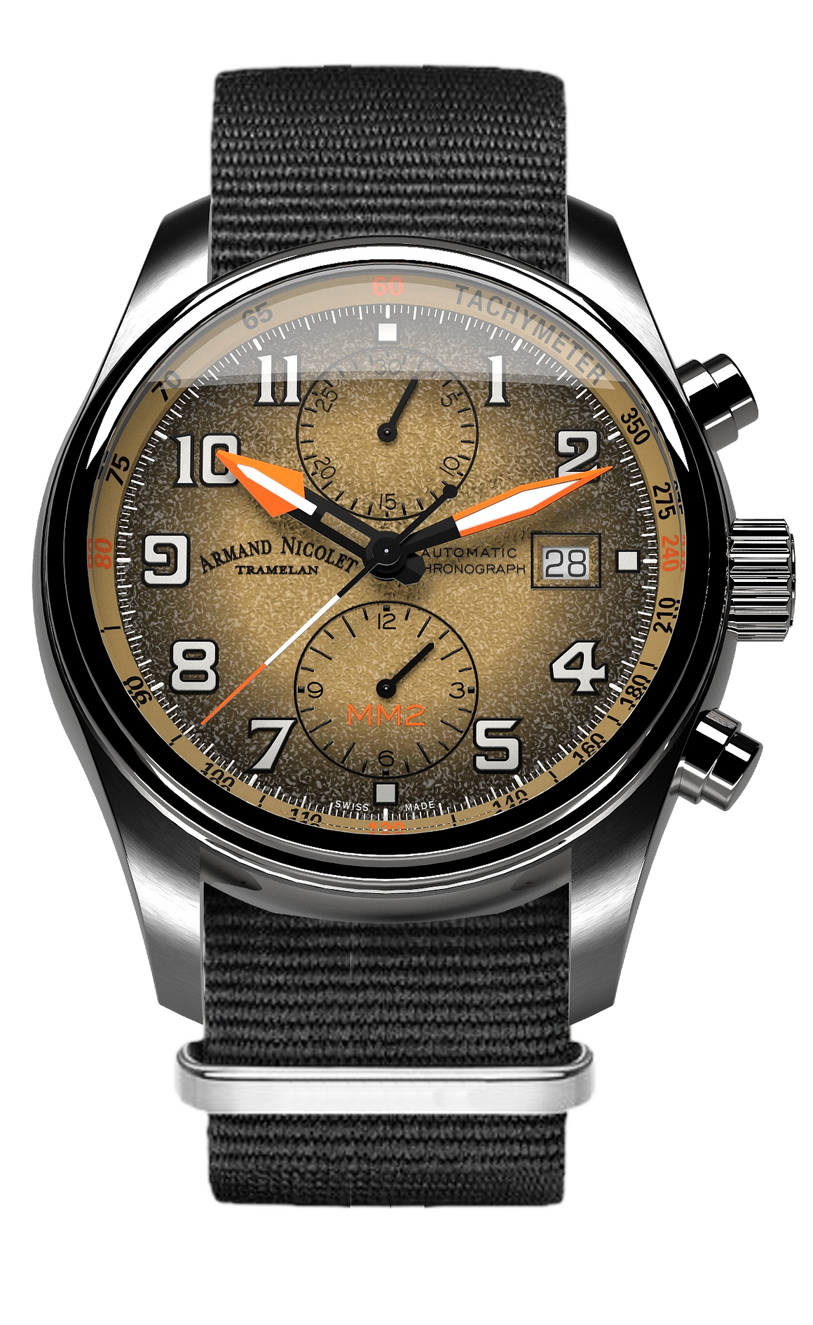 Armand Nicolet Men's Watch MM2 Chronograph 43mm Beige A647P-KA-BN22481AANN