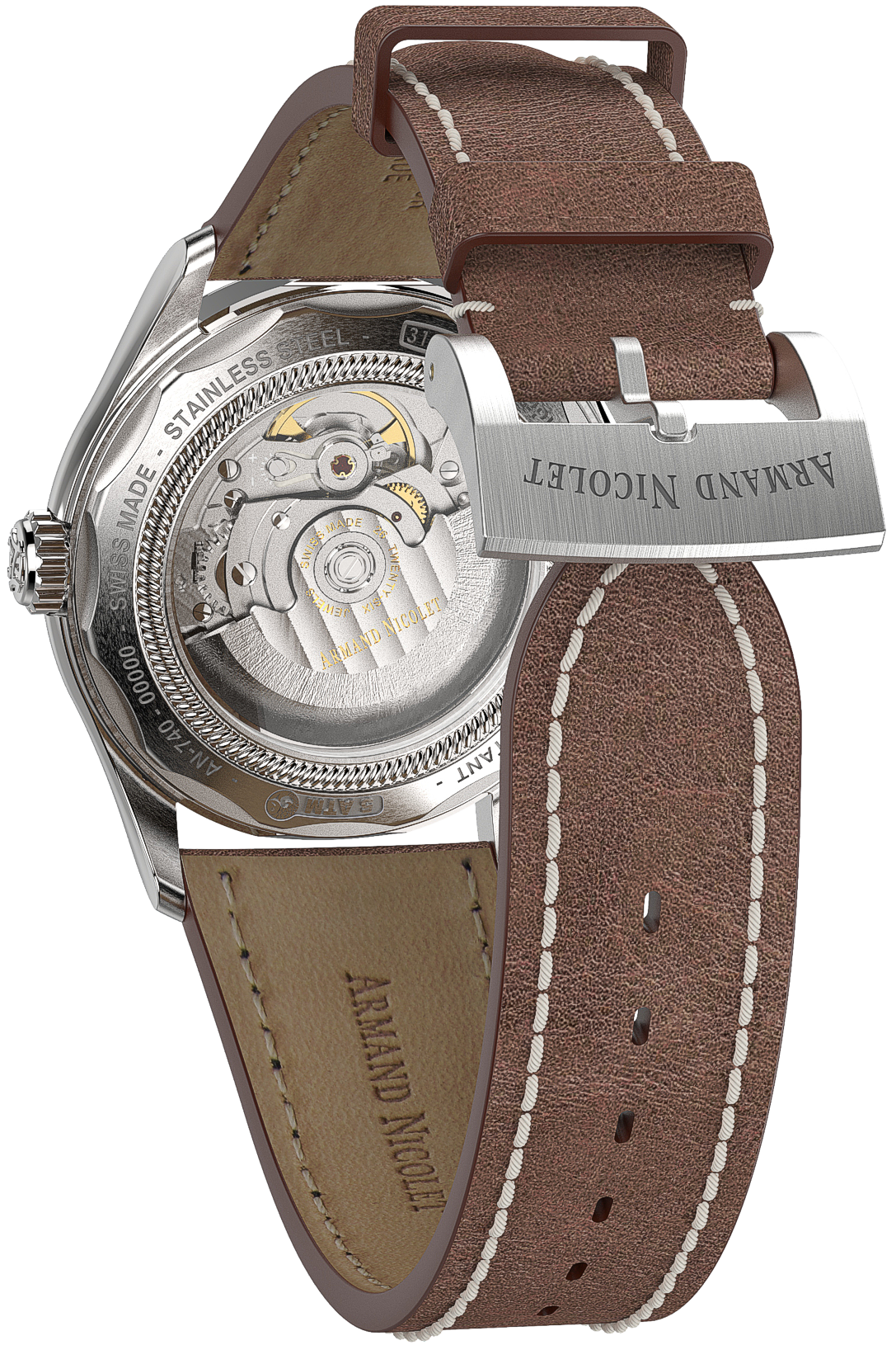 Armand Nicolet Men's Watch M02 Date 41mm Brown Copper A740A-RN-P140MR2