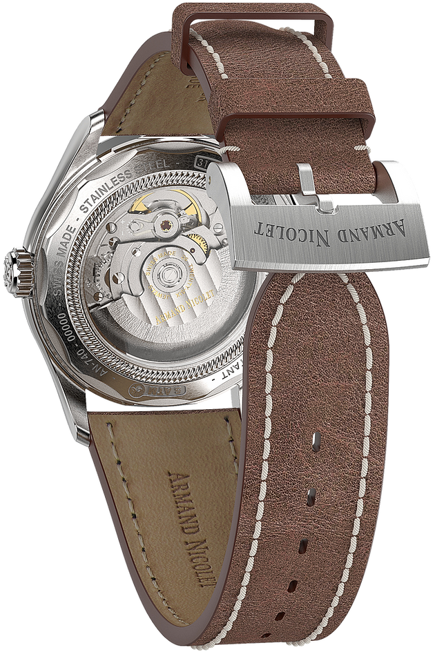 Armand Nicolet Men's Watch M02 Moonphase 41mm Brown Copper A740L-RN-P140MR2