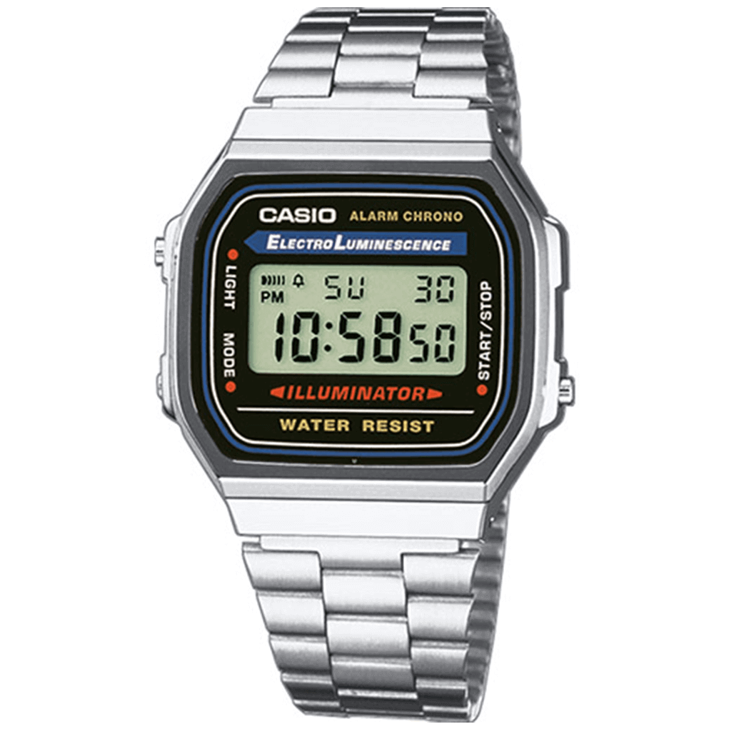 Digital Watch - Casio Classic Vintage Retro Unisex Silver Watch A168WA-1YES