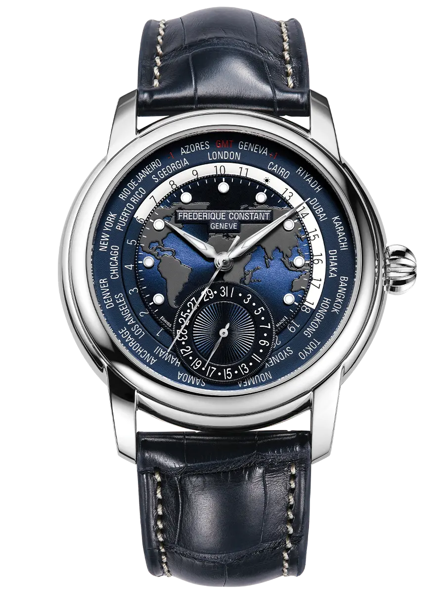 Frederique Constant Men's Watch Manufacture Classic World-Timer Blue FC-718NWM4H6