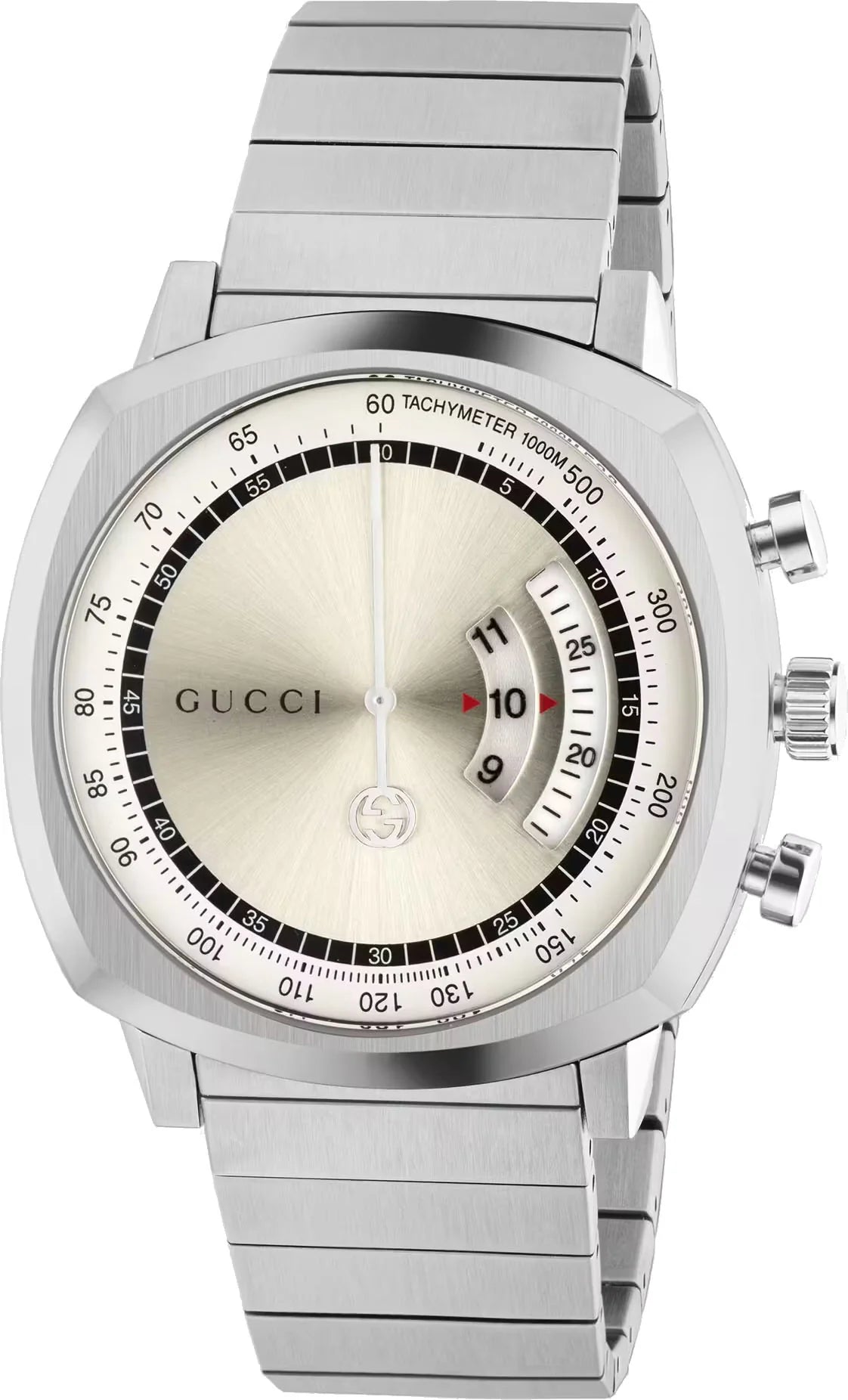 Gucci Grip Watch 40mm Silver YA157302
