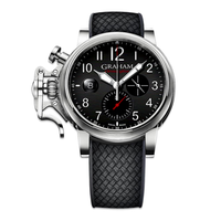 Thumbnail for Graham Chronofighter Grand Vintage Arabic Numerals Black Rubber 2CVDS.B29A