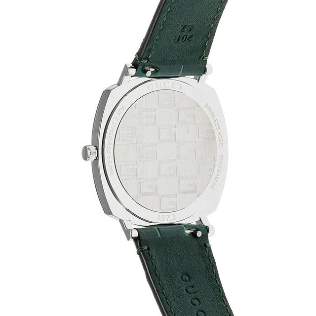 Gucci Unisex Watch 38mm Grip Silver Green Alligator YA157414