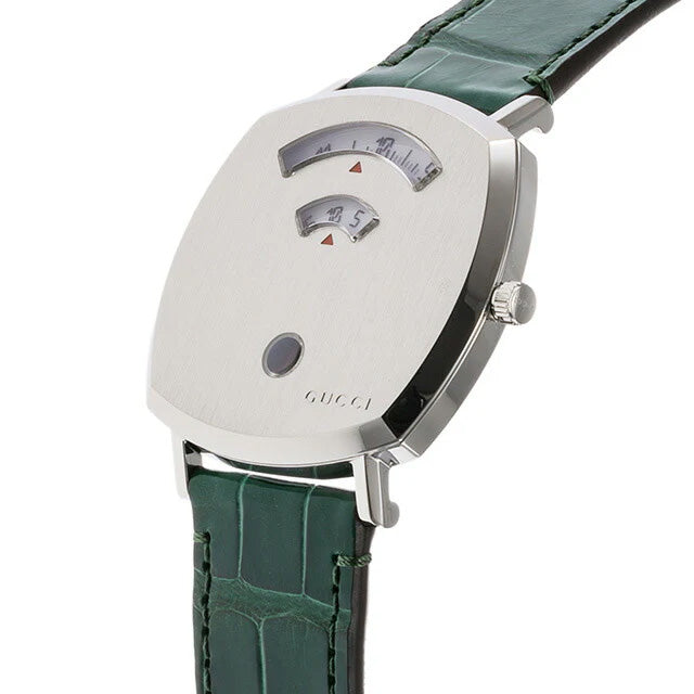 Gucci Unisex Watch 38mm Grip Silver Green Alligator YA157414
