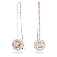 Thumbnail for Swarovski Hollow Drop Long Earrings White Rose Gold-Tone Plated 5636504
