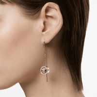 Thumbnail for Swarovski Hollow Drop Long Earrings White Rose Gold-Tone Plated 5636504