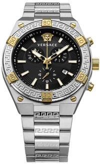 Thumbnail for Versace Men's Watch Greca Sporty Chronograph 46mm Black Silver VESO01123