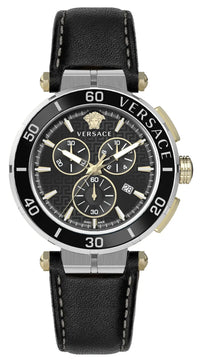 Thumbnail for Versace Men's Watch 45mm Greca Chronograph Black VE3L00222