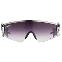 Thumbnail for Jeremy Scott Sunglasses Shield Gun Metal and Purple - Watches & Crystals