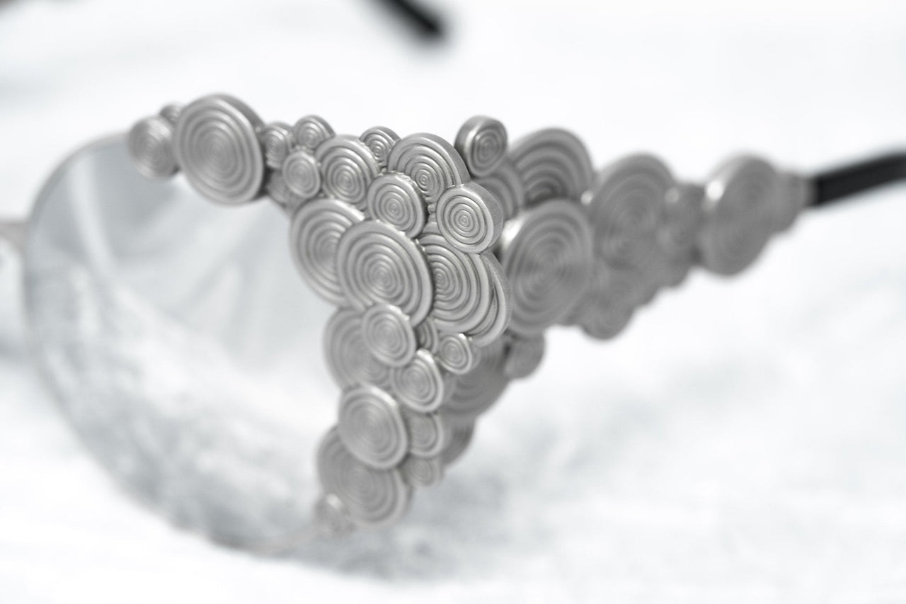 Khaleda And Fahad Women Sunglasses Cat Eyes Silver Titanium With Platinum Lenses Category 3 KR2C2SUN - Watches & Crystals