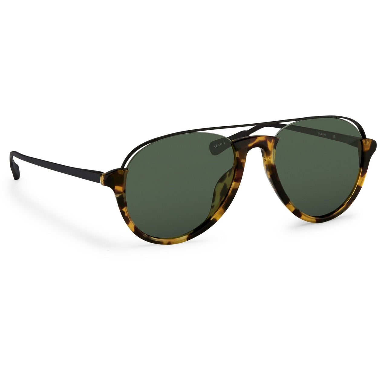 Kris Van Assche Sunglasses Unisex with Titanium Tortoise Shell Black and Green Lenses Category 2 - KVA84C2SUN - Watches & Crystals