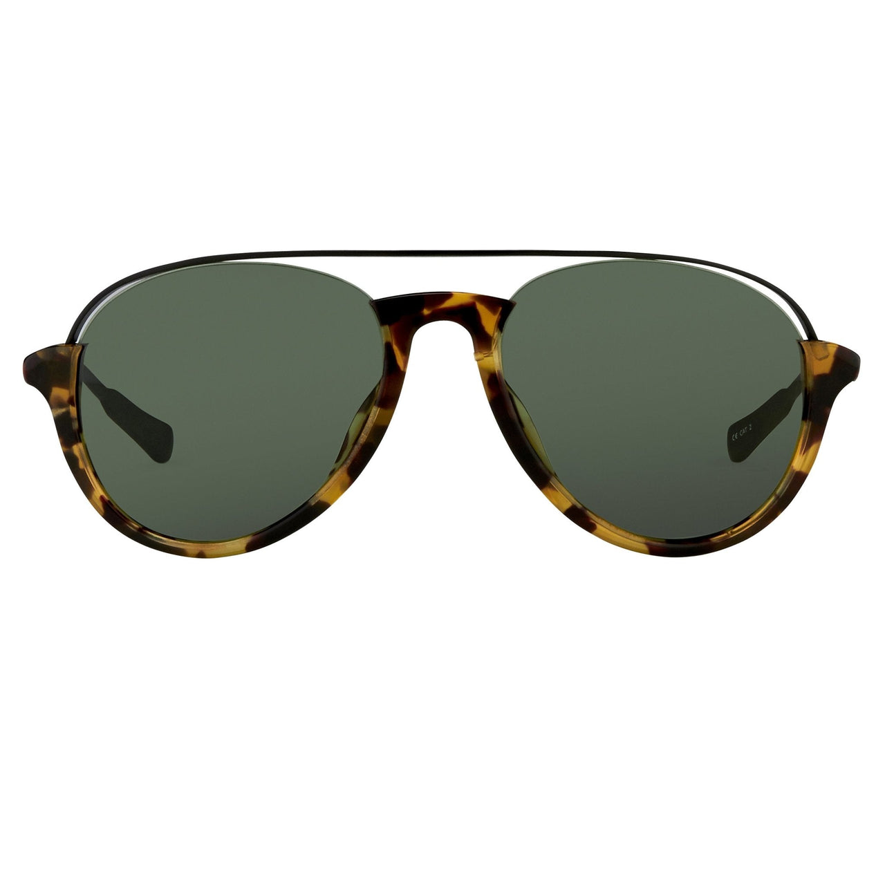 Kris Van Assche Sunglasses Unisex with Titanium Tortoise Shell Black and Green Lenses Category 2 - KVA84C2SUN - Watches & Crystals