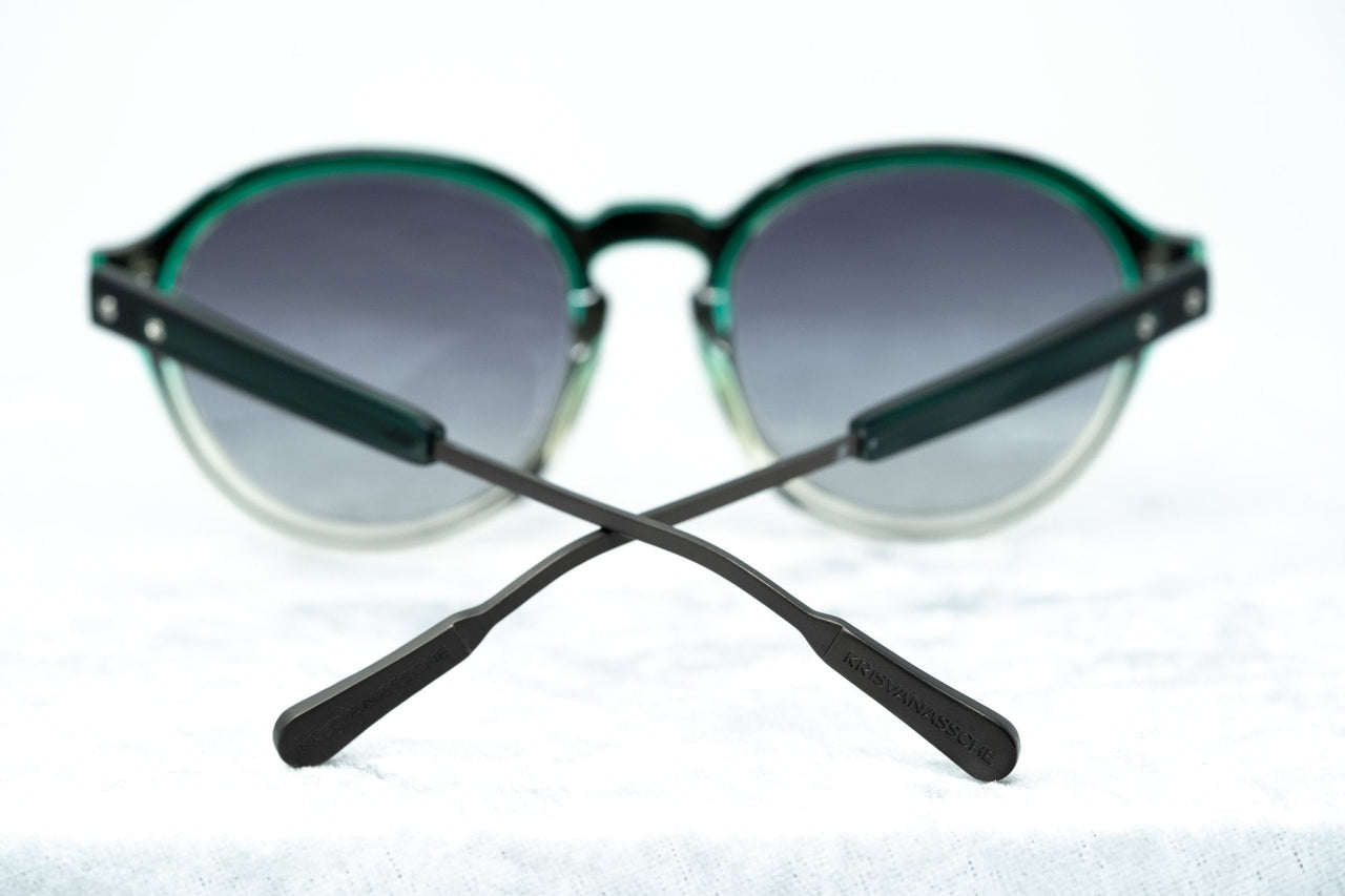 Kris Van Assche Sunglasses with Oval Green Clear Gunmetal and Grey Graduated Lenses - KVA79C3SUN - Watches & Crystals