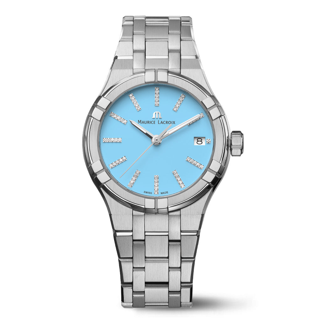 Maurice Lacroix Ladies' Watch 35mm Aikon Quartz Colours Light Blue AI1106-SS002-450-1