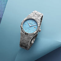 Thumbnail for Maurice Lacroix Unisex Watch 40mm Aikon Quartz Colours Light Blue AI1108-SS002-431-1