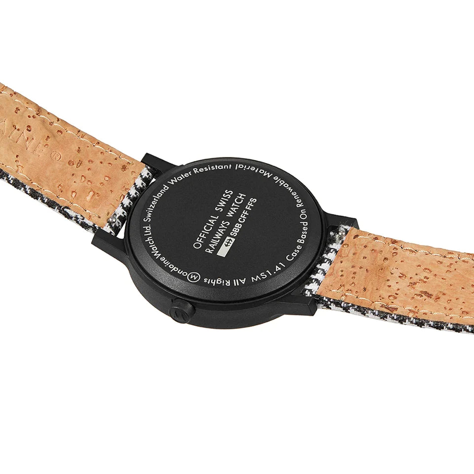 Mondaine Watch Essence Black White Pied MS1.41110.LN