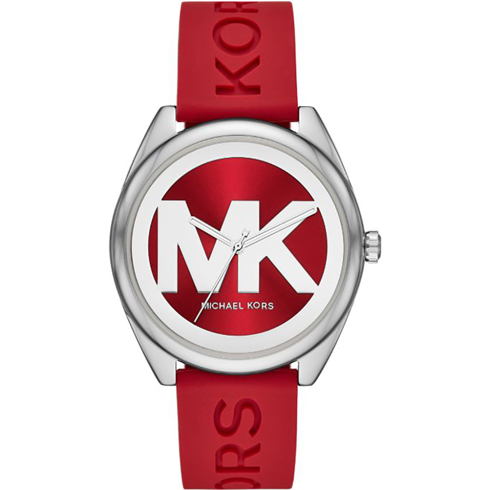 Michael Kors Ladies Watch Janelle 42mm Red Silver MK7144