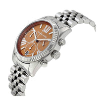 Thumbnail for Michael Kors Ladies Watch Lexington Chronograph 38mm Orange Silver MK6221