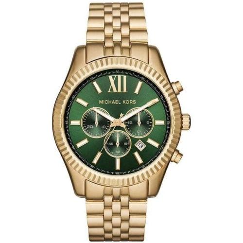 Michael Kors Men's Watch Lexington Chronograph 45mm Green Gold MK8446