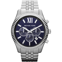 Thumbnail for Michael Kors Mens Chronograph Watch Lexington 45mm Silver Blue MK8280