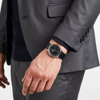 Thumbnail for Mondaine Watch Helvetica No1 Regular Silver Black MH1.R2220.LB