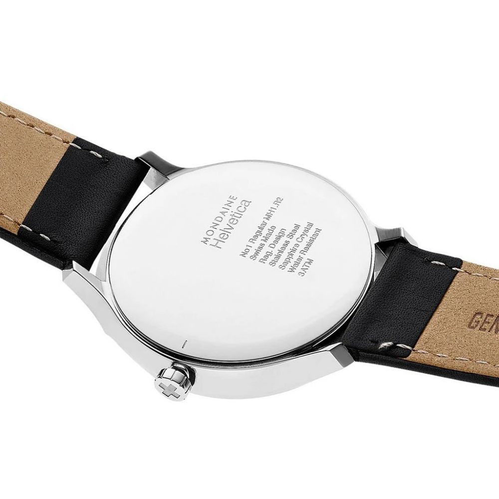 Mondaine Watch Helvetica No1 Regular Silver Black MH1.R2220.LB