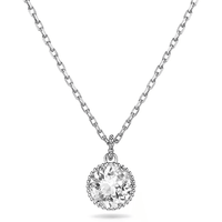 Thumbnail for Swarovski Birthstone April Pendant Necklace Silver Rhodium Plated 5522775