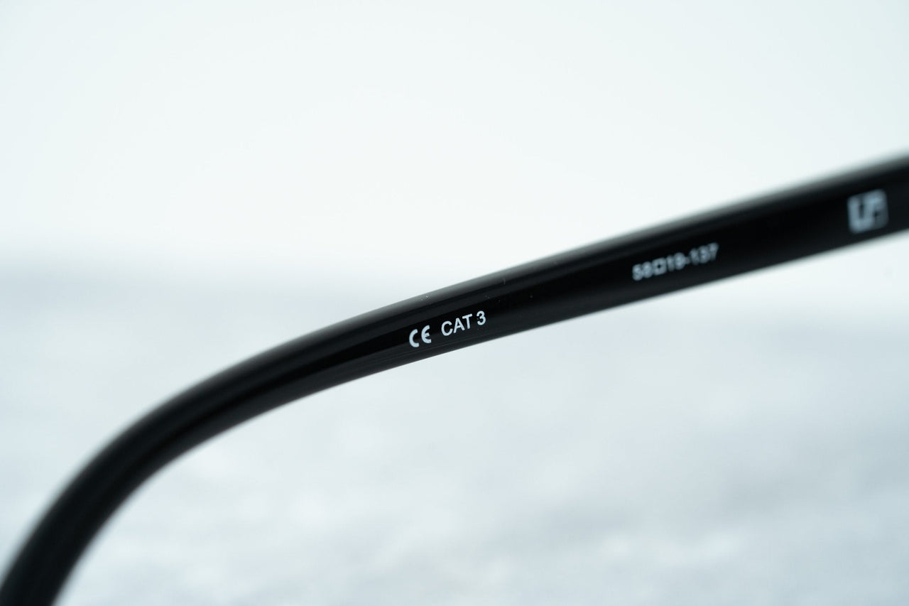 Phillip Lim Sunglasses Black Shiny Silver and Blue Mirror Lenses Category 3 - PL16C23SUN - Watches & Crystals