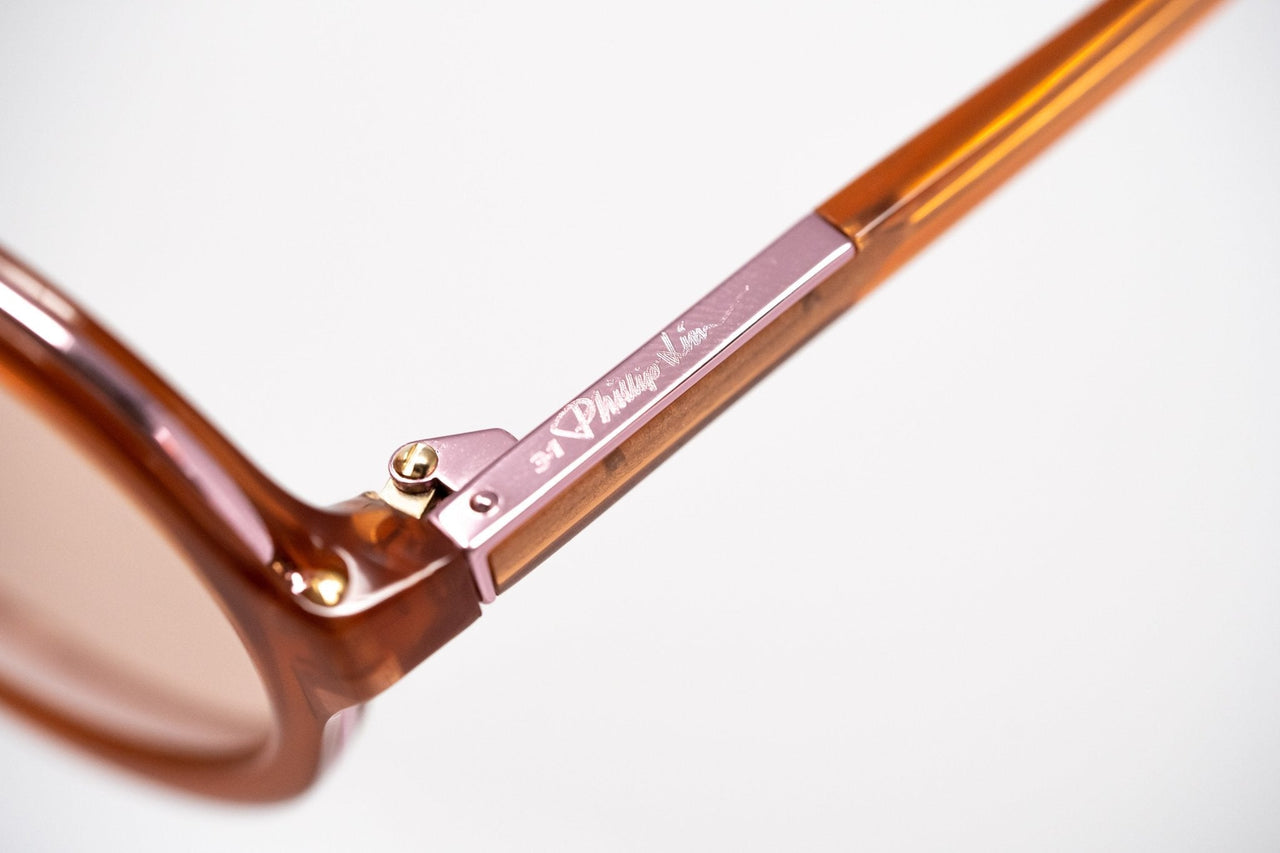 Phillip Lim Sunglasses Round Rose and Pink Nickel with Pink Tinted Lenses Category 1 - PL11C32SUN - Watches & Crystals