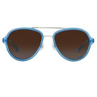Thumbnail for Phillip Lim Sunglasses Turquoise Brushed Silver and Brown Lenses Category 3 - PL16C27SUN - Watches & Crystals