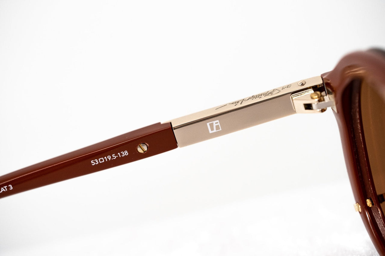 Phillip Lim Sunglasses Unisex Rust and Light Gold Aviator with Rust Mirror Lenses Category 3 - PL162C13SUN - Watches & Crystals