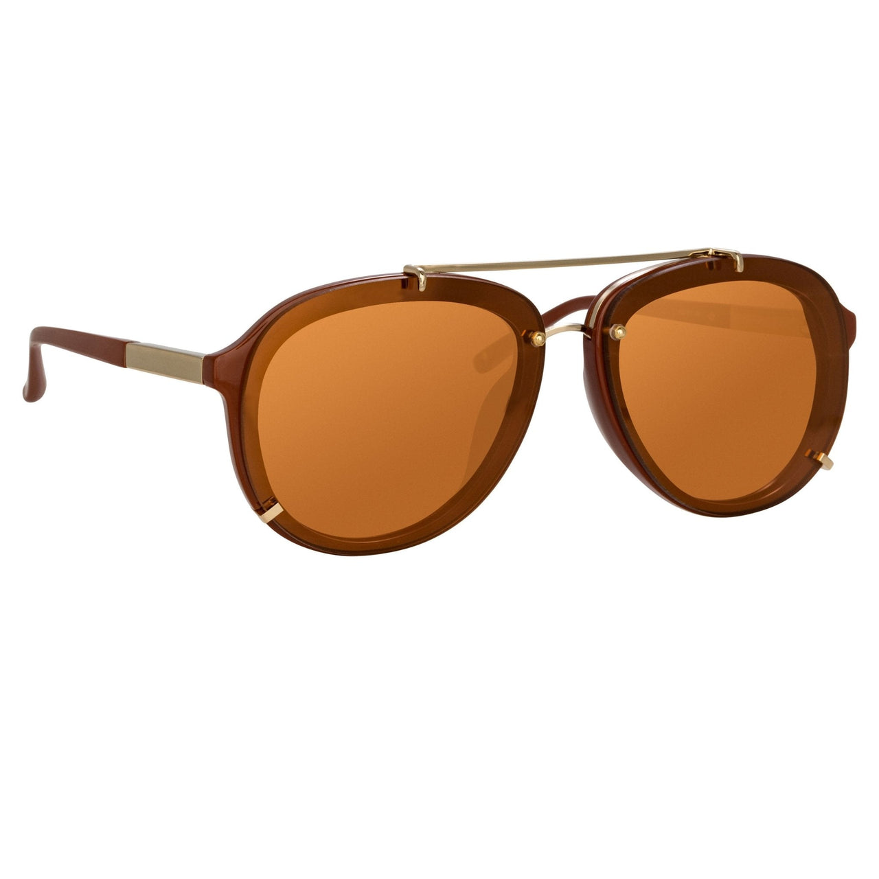 Phillip Lim Sunglasses Unisex Rust and Light Gold Aviator with Rust Mirror Lenses Category 3 - PL162C13SUN - Watches & Crystals