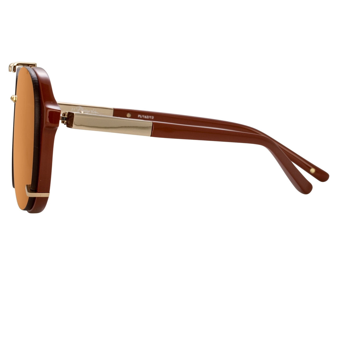 Phillip Lim Sunglasses Unisex Rust and Light Gold Aviator with Rust Mirror Lenses Category 3 - PL162C13SUN - Watches & Crystals